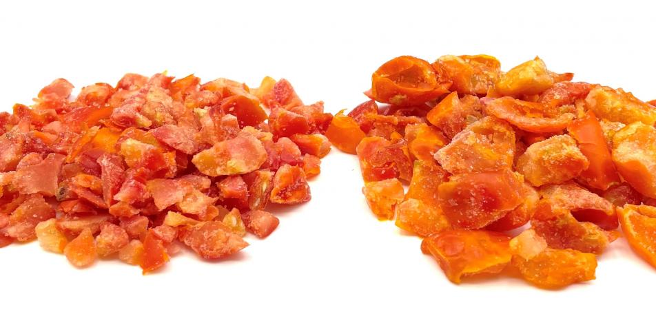 Frozen Tomato dices, semi-dry, iqf., Europe, Andreas Wendt GmbH